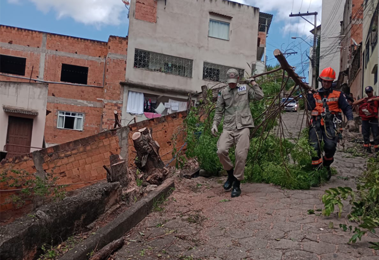 Defesa Civil e Secretaria de Obras fazem contenção emergencial em encosta de Colatina